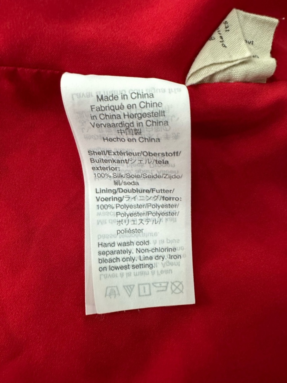 MADEWELL Red and White Floral Silk Button Front Ruffle Sleeve Silk Mini Dress - Picture 6 of 6